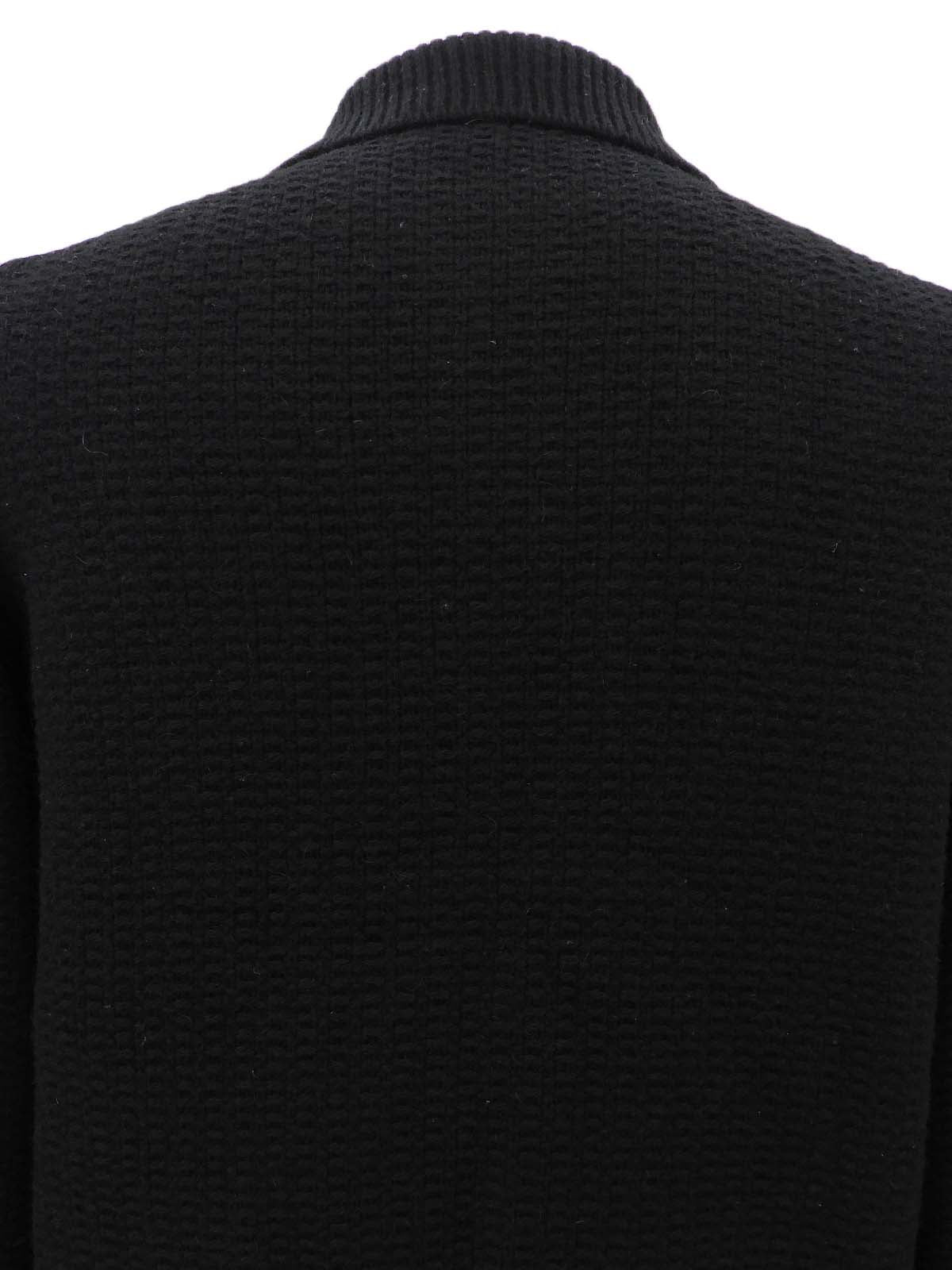 黑色Logo半拉链毛衣