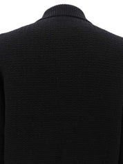 黑色Logo半拉链毛衣