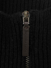 黑色Logo半拉链毛衣