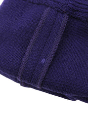 紫色羊毛碎石纽扣长开衫