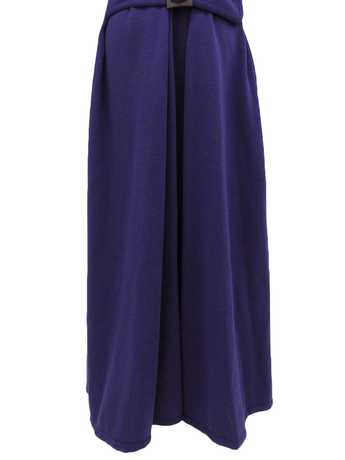 紫色羊毛碎石纽扣长开衫