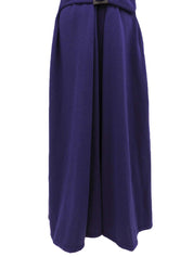 紫色羊毛碎石纽扣长开衫