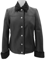 フェイクムートンロゴボタンジャケット ブラック #38