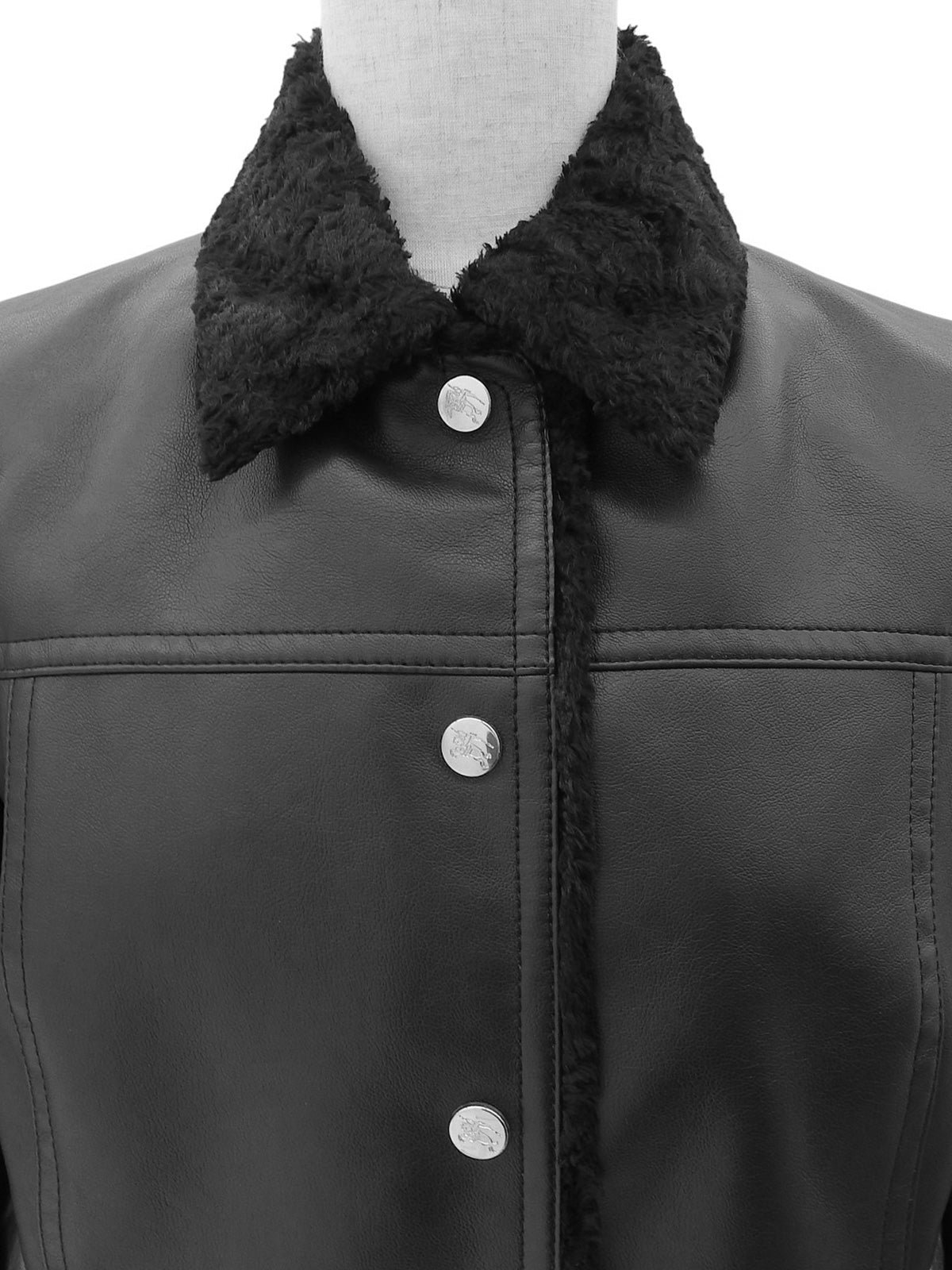 フェイクムートンロゴボタンジャケット ブラック #38