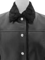 フェイクムートンロゴボタンジャケット ブラック #38