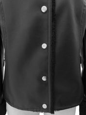 フェイクムートンロゴボタンジャケット ブラック #38