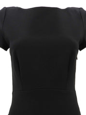 フレア半袖ワンピース ブラック