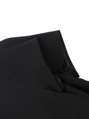 黑色喇叭形短袖连衣裙