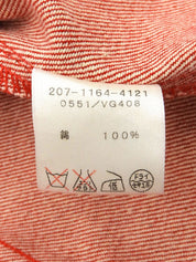 红色牛仔布logo纽扣夹克