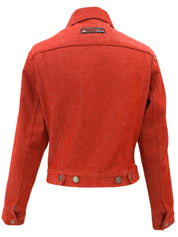 Denim Logo Button Jacket #38 Red