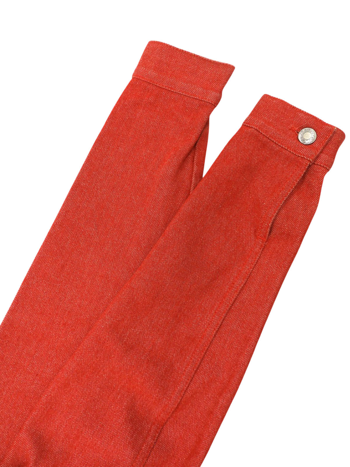 红色牛仔布logo纽扣夹克