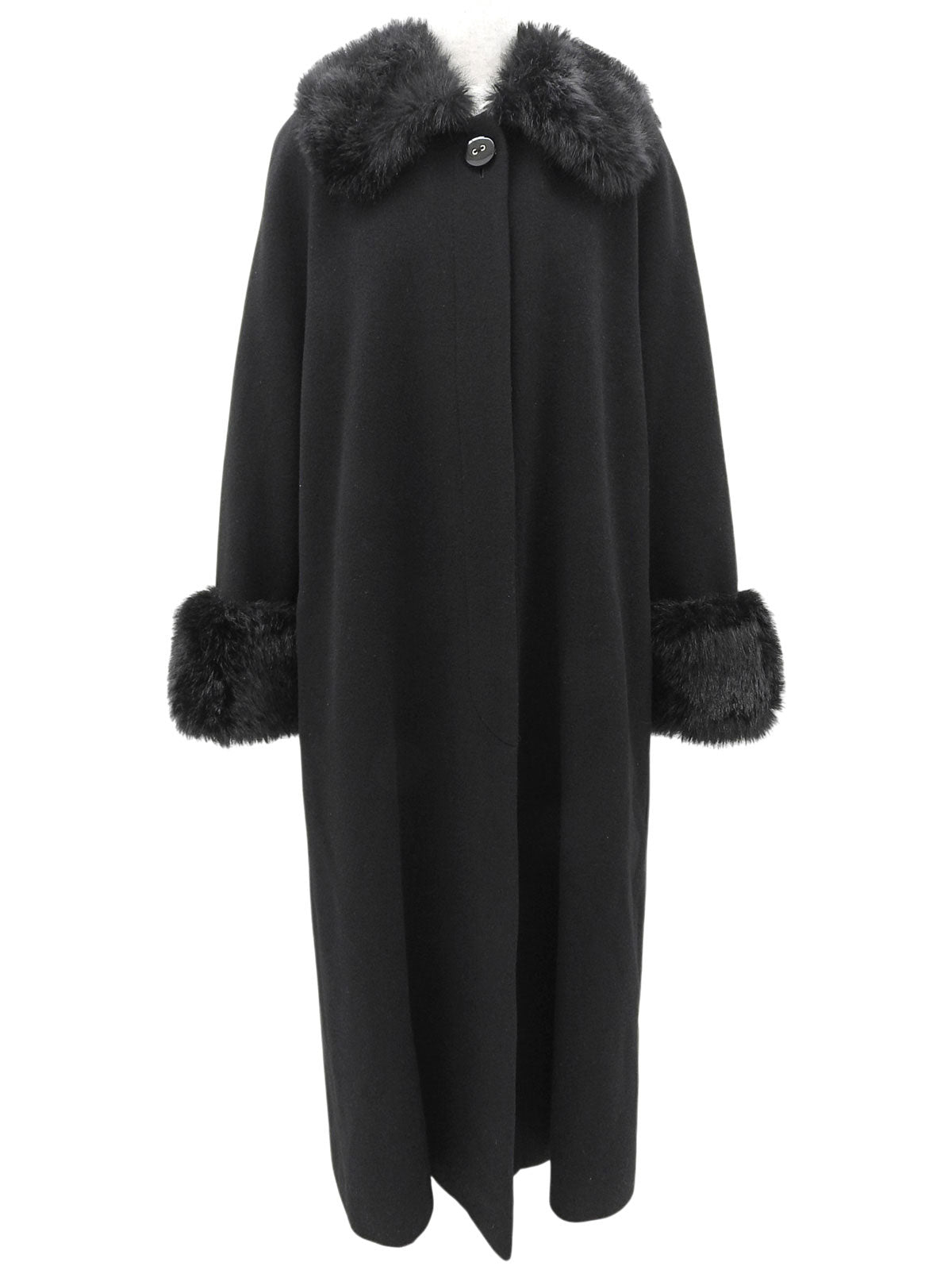 Fur Long Coat, Black #11