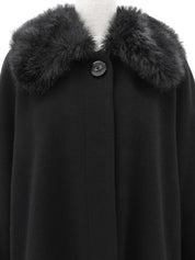 Fur Long Coat, Black #11