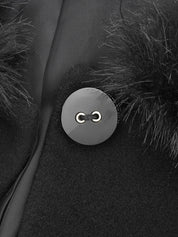 Fur Long Coat, Black #11