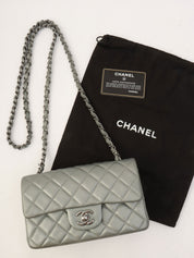2014-ish Matelasse Stitch CC Turnlock Chain Shoulder Bag Gray