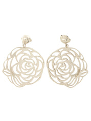 925 Silver Camellia Motif Earrings