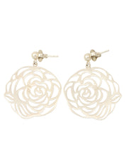 925 Silver Camellia Motif Earrings