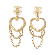 2009 Heart CC Mark Swing Earrings Gold
