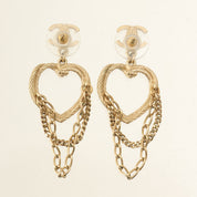 2009 Heart CC Mark Swing Earrings Gold