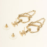 2009 Heart CC Mark Swing Earrings Gold