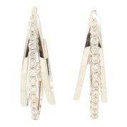 18K Diamond Design Earrings - Silver
