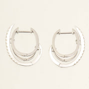 18K Diamond Design Earrings - Silver