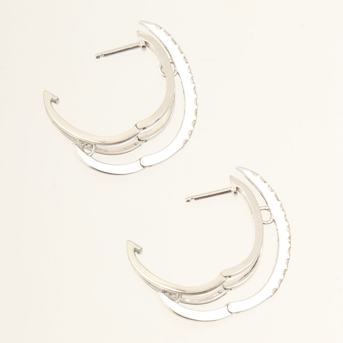 18K Diamond Design Earrings - Silver