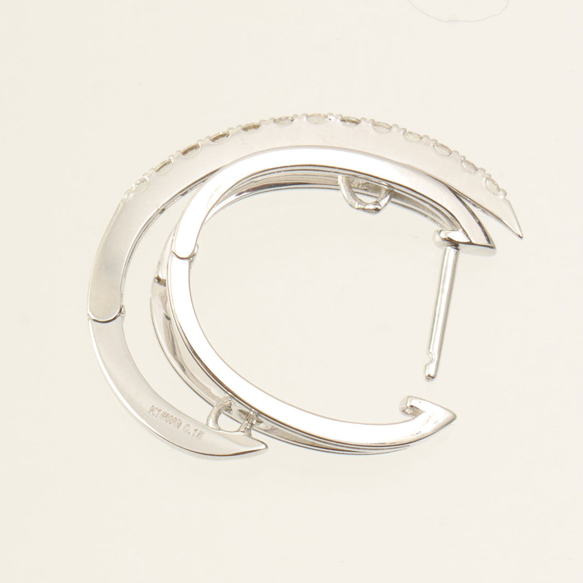 18K Diamond Design Earrings - Silver