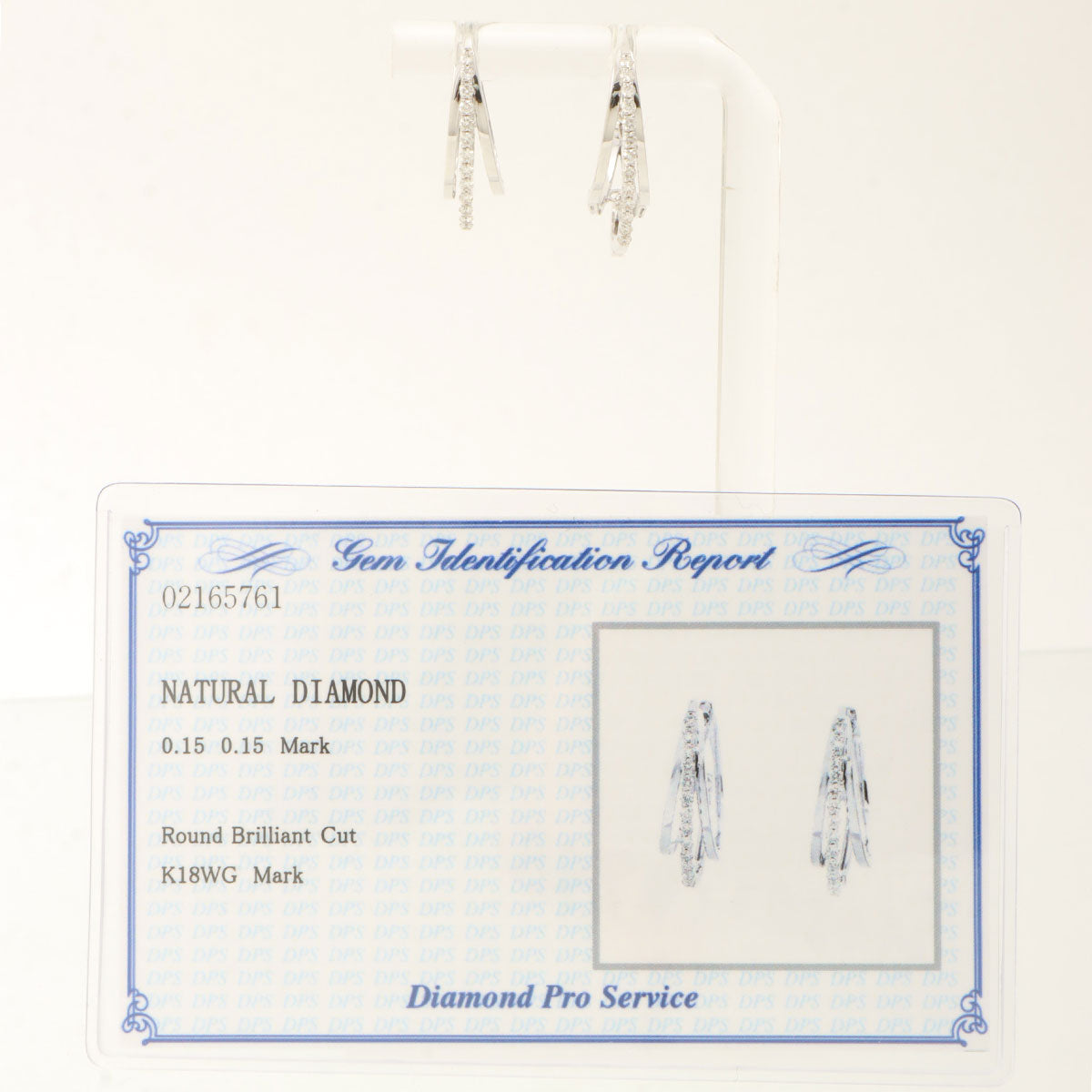 18K Diamond Design Earrings - Silver