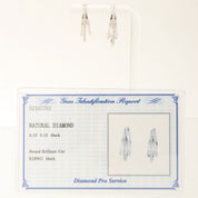 18K Diamond Design Earrings - Silver