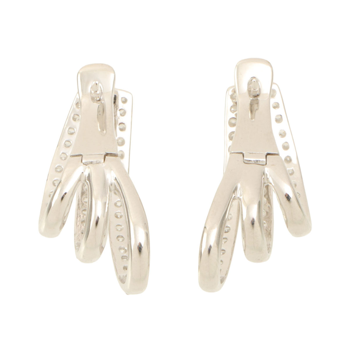 18K ダイヤモンドデザインピアス シルバー