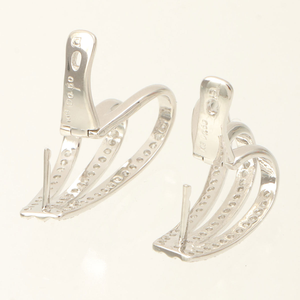 18K ダイヤモンドデザインピアス シルバー
