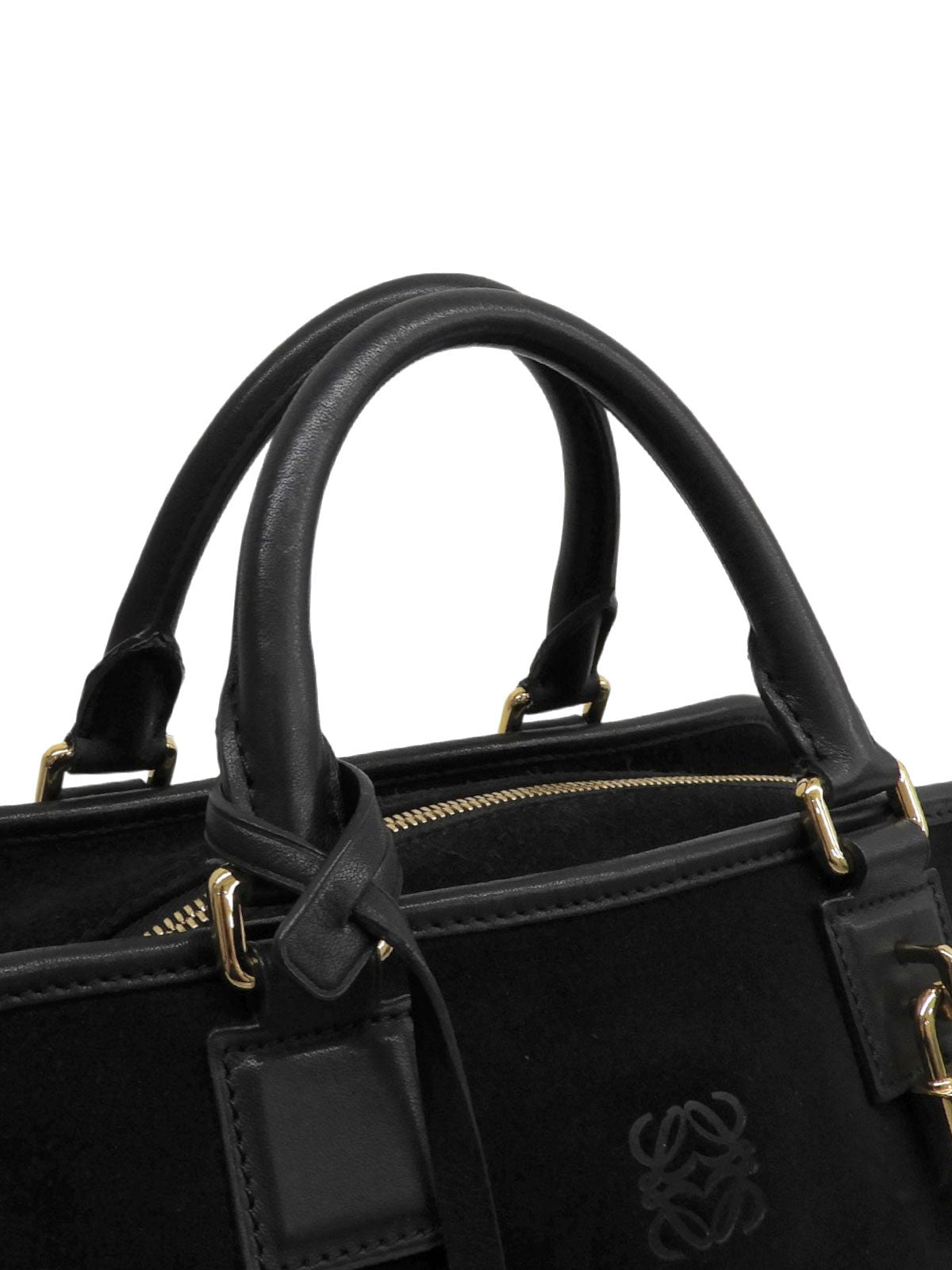 Suede Anagram Amazona Handbag Black