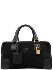Suede Anagram Amazona Handbag Black