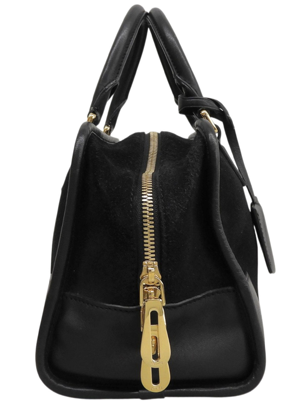 Suede Anagram Amazona Handbag Black