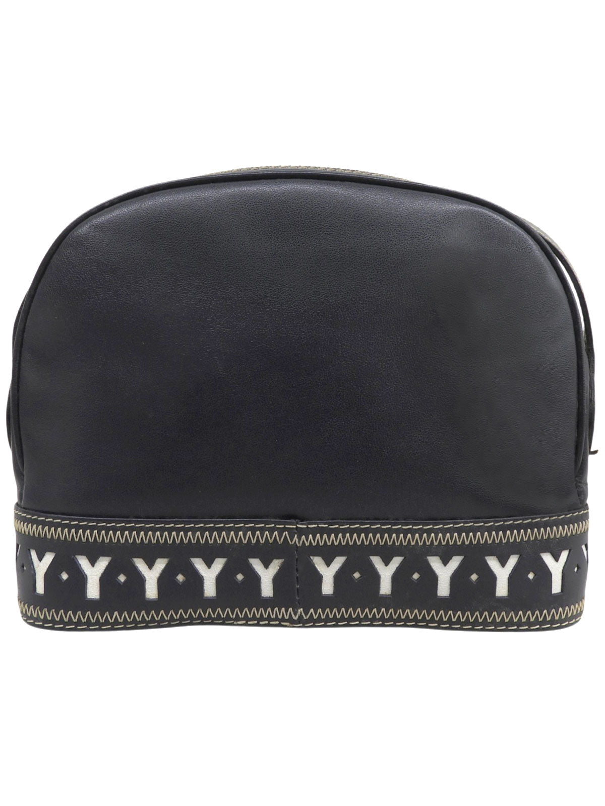 Y-cut Logo Charm Shoulder Bag Navy