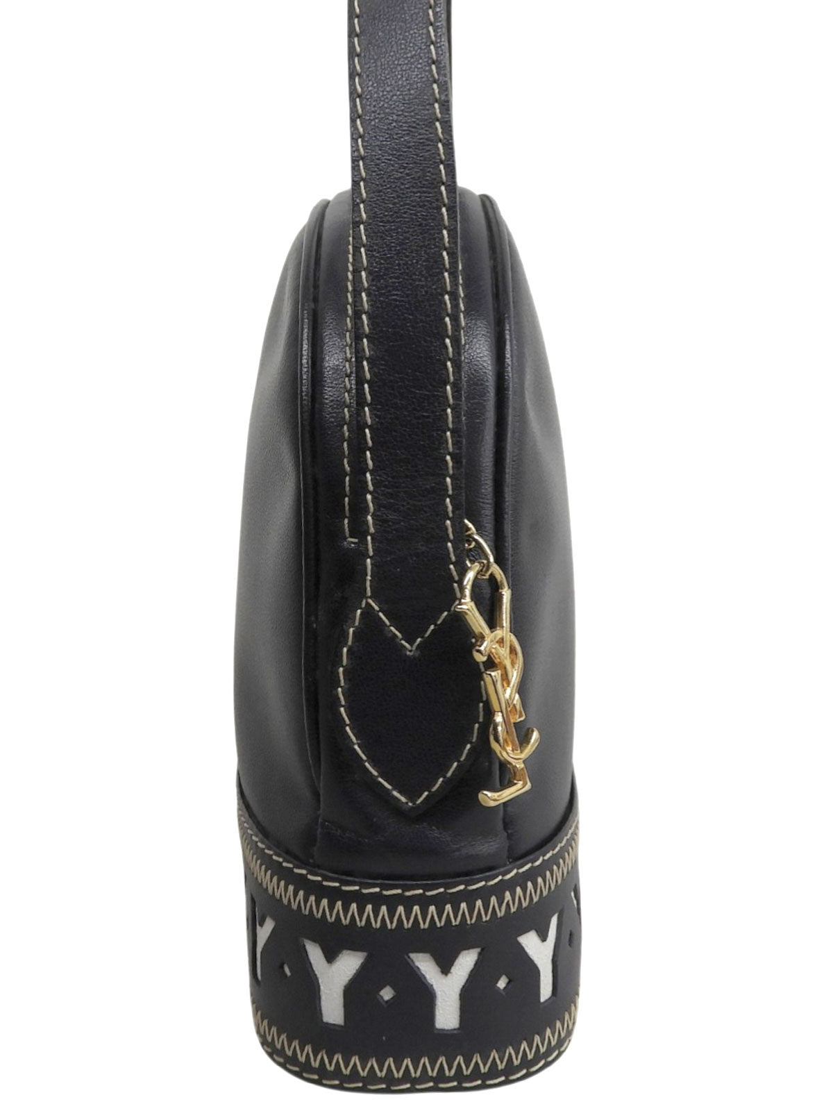 Y-cut Logo Charm Shoulder Bag Navy