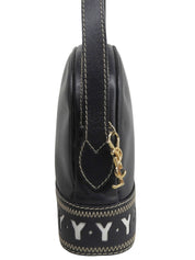 Y-cut Logo Charm Shoulder Bag Navy