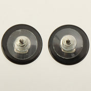 2000 Rhinestone CC Mark Earrings Black/Clear