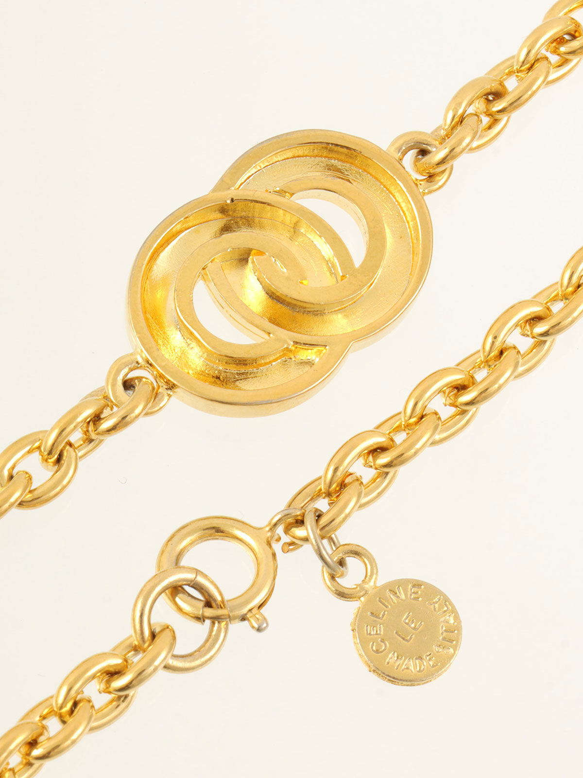 Double Circle Logo Plate Choker Gold