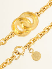 Double Circle Logo Plate Choker Gold