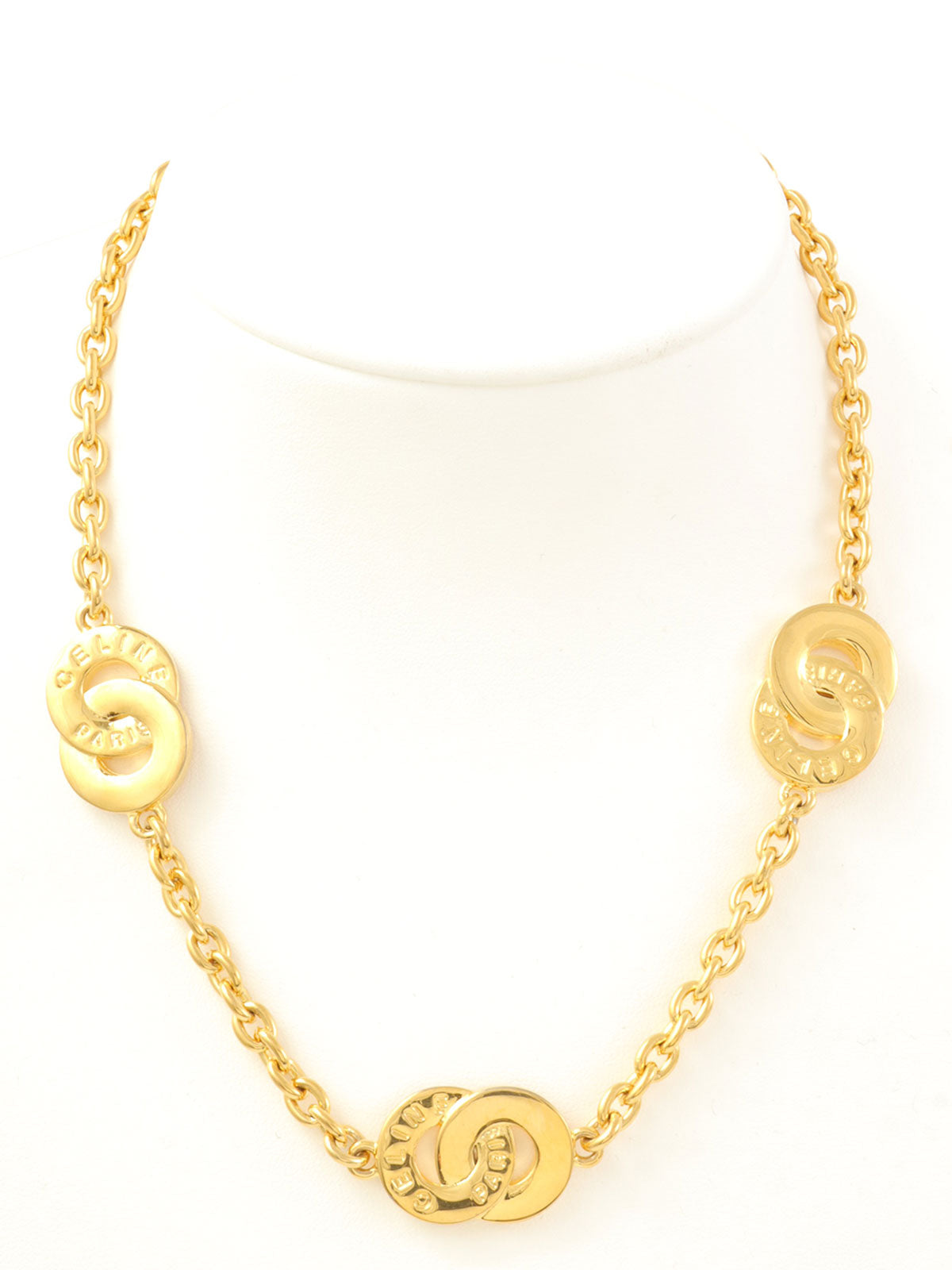 Double Circle Logo Plate Choker Gold