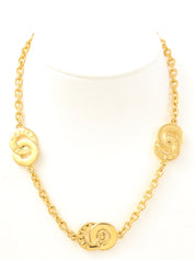 Double Circle Logo Plate Choker Gold