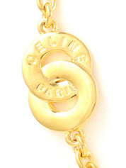 Double Circle Logo Plate Choker Gold