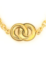 Double Circle Logo Plate Choker Gold