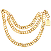 Perfume Bottle Motif Chain Belt Gold