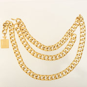Perfume Bottle Motif Chain Belt Gold