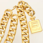 Perfume Bottle Motif Chain Belt Gold