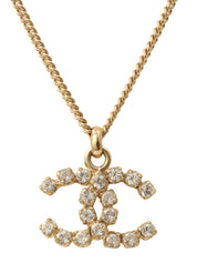 2002年製 ラインストーンCCマークネックレス ゴールド