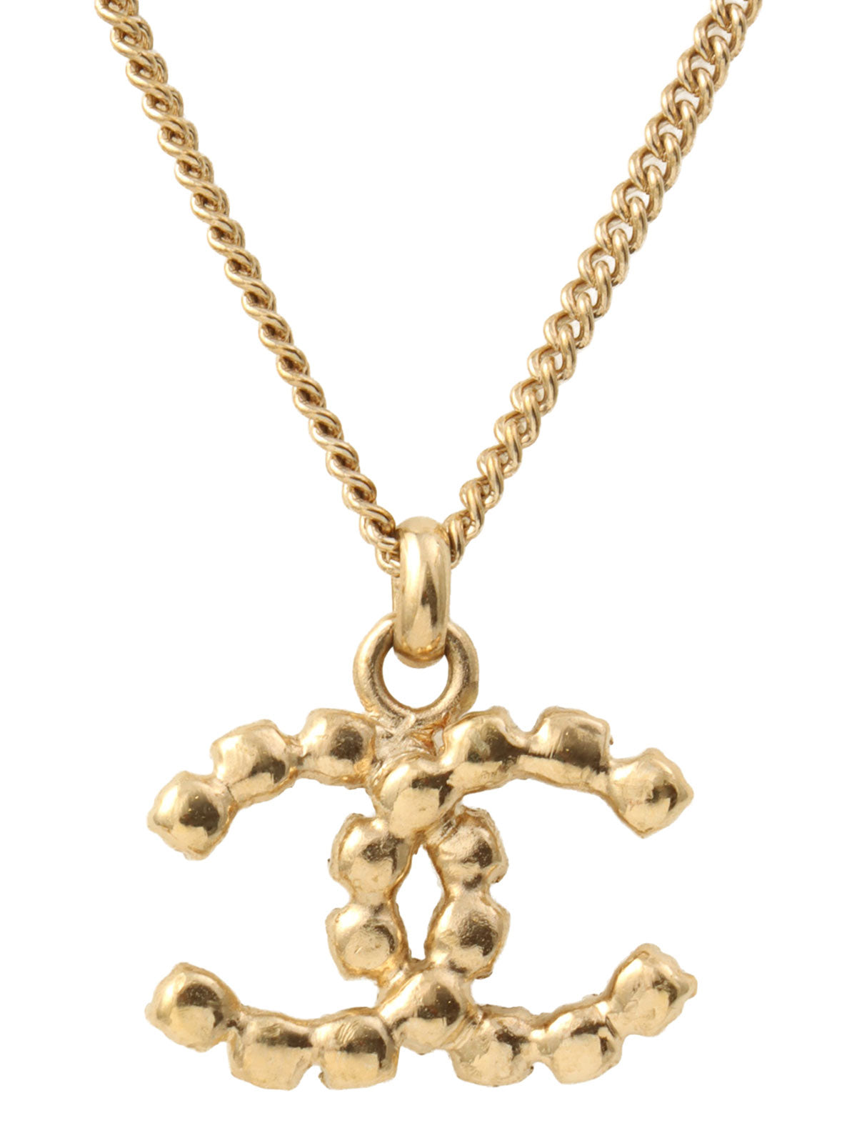 2002年製 ラインストーンCCマークネックレス ゴールド